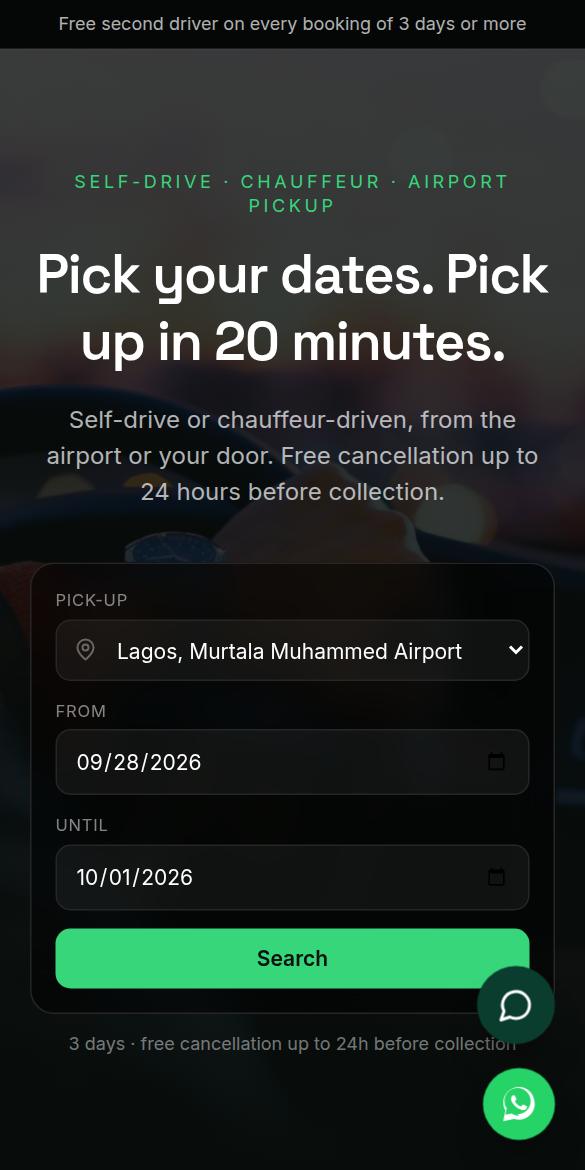 Car Hire on a phone