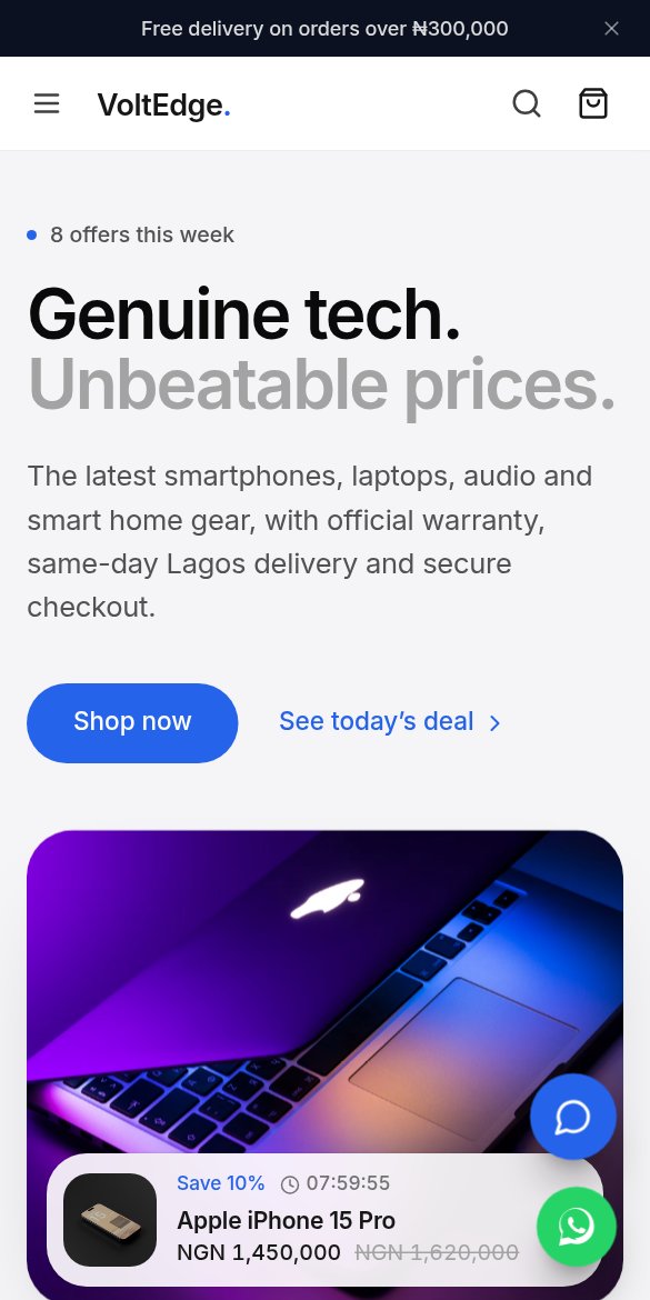 Electronics Shop on a phone