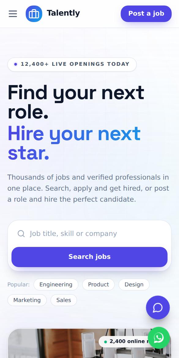 Job Board on a phone